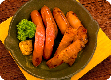 ウインナーとベーコンの盛り合わせ